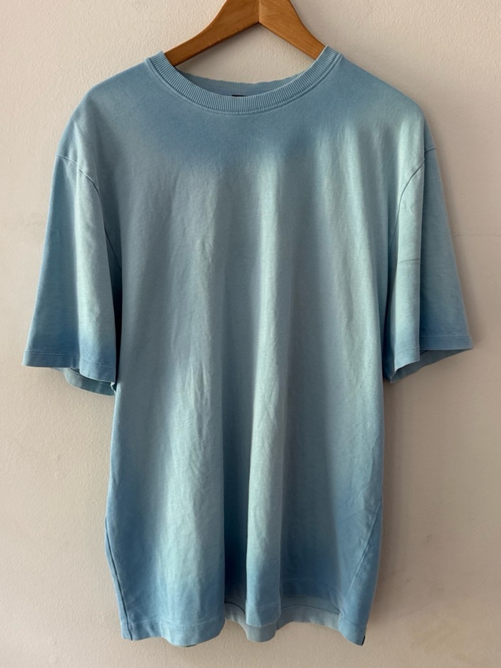 Lululemon Athletica Blue Heavyweight Cotton Faded Wash Tee